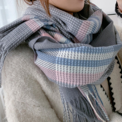 Fashionable Contrast Colors Plaid Scarf