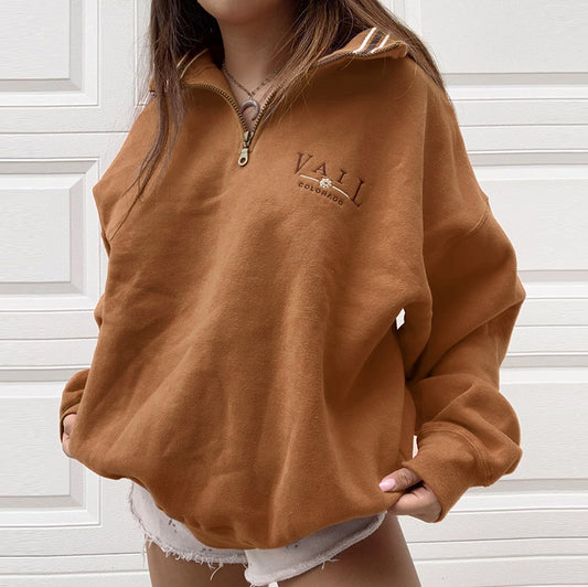 Casual Standing Collar Loose Sweatshirt