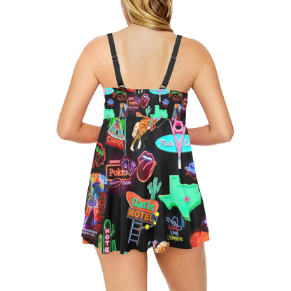 Neon Rodeo Swim Dress & Shorts Set