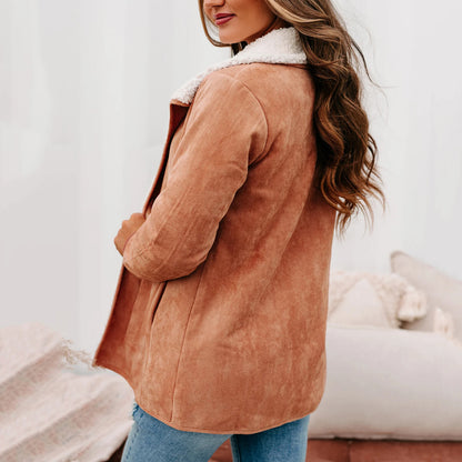 Orchard Faux Suede Sherpa Lined Coat