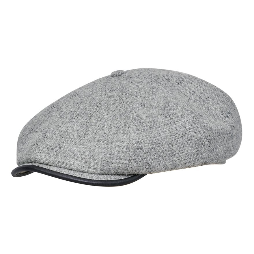 [NEW!]PEAKED CAPS Genuine Scottish Harris Tweed 8 Panels Man Cap Wool Reykjavik