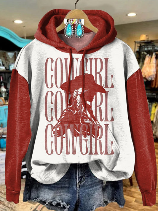 Cowgirl Print Casual Sweatshirt