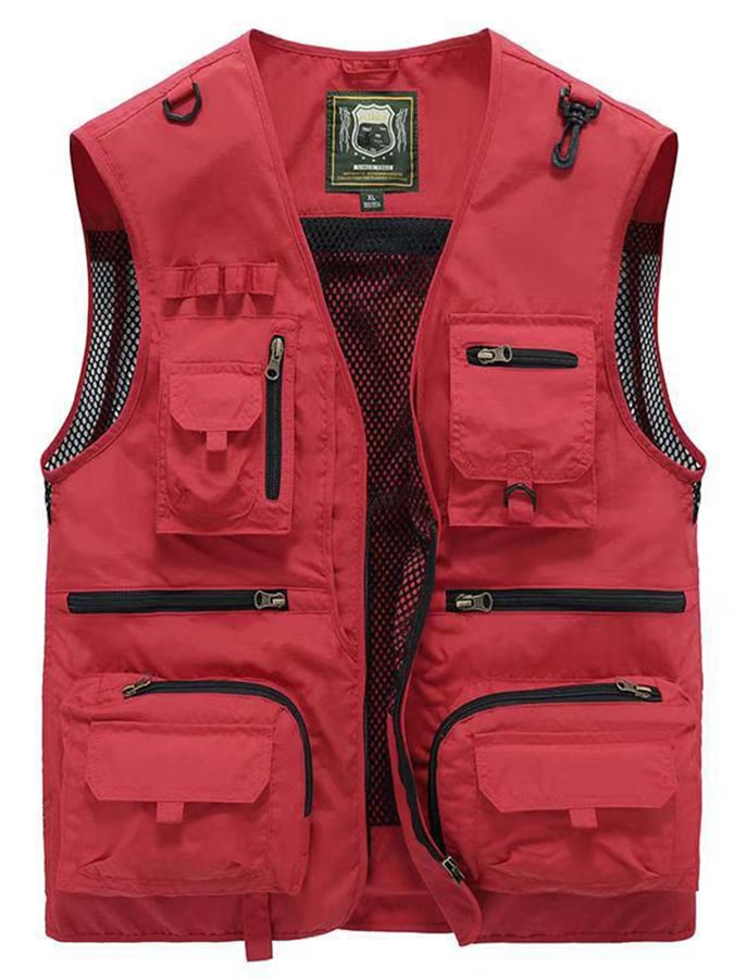 Men's Thin Outdoor Fishing Photography Multi-Pocket Cargo Vest