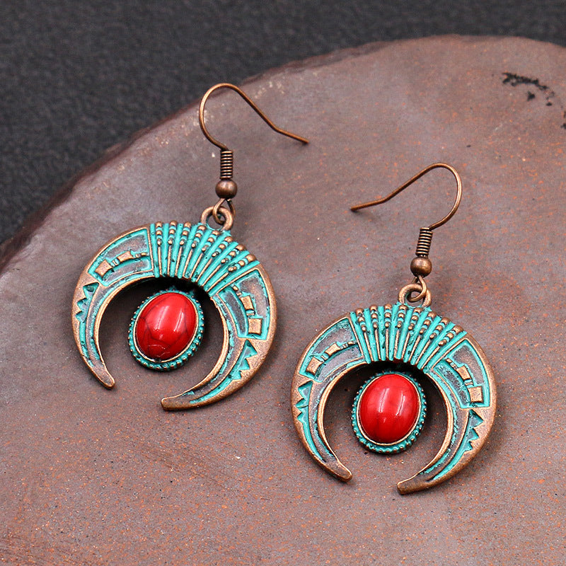 Crescent retro ladies all-match earrings