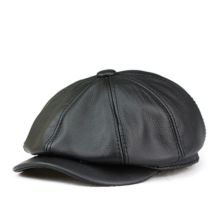 Delicate Leather Flat Top Hat