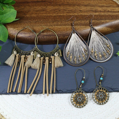 Women's Bohemian Shell Long Tassel Earrings