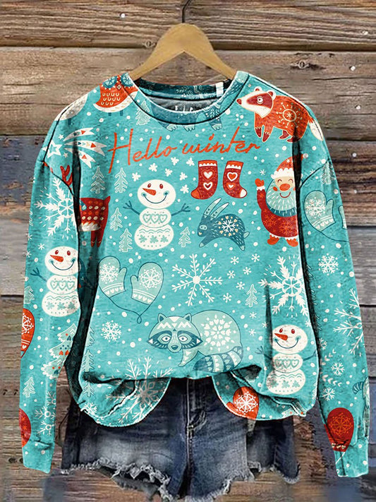 Christmas Pattern Art Print Casual Sweatshirt