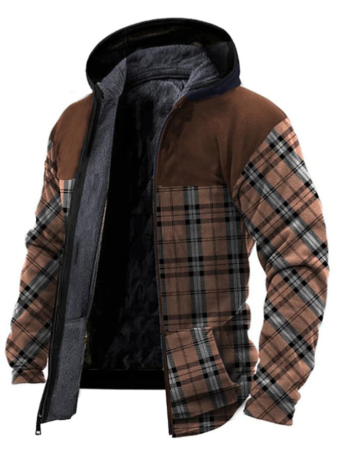 Casual Retro Western Style Printed Fleece Jacket