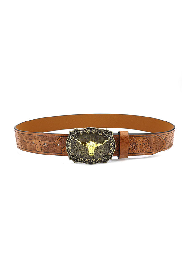 Retro Western Cowboy Leather Belt