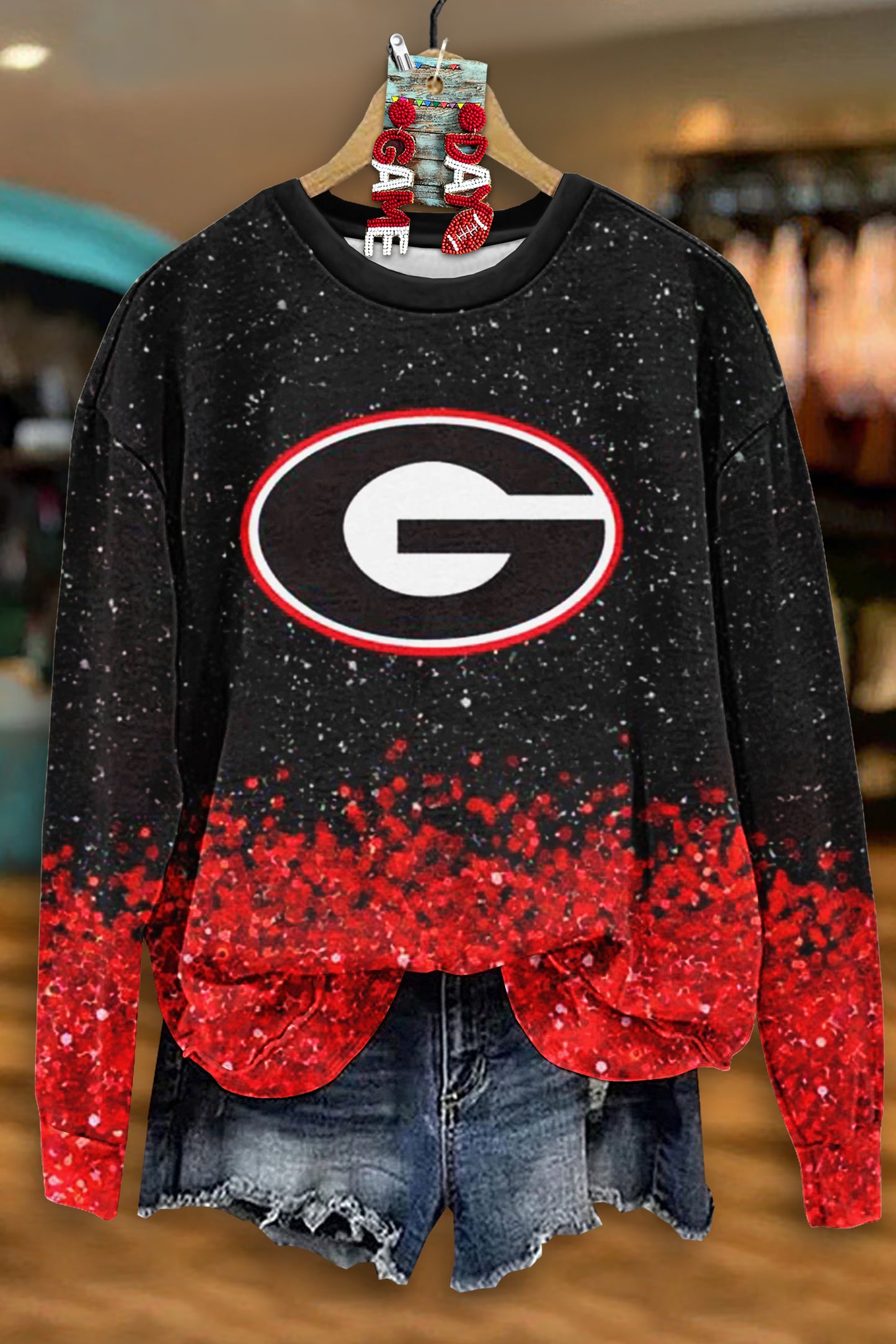 Casual Georgia Print Long Sleeve Sweatshirt