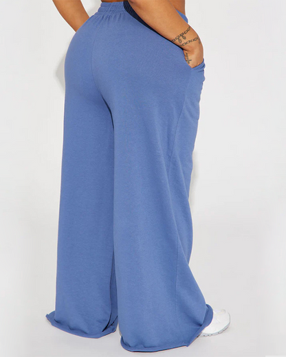 Elastic Waist High-Waisted Loose Trousers