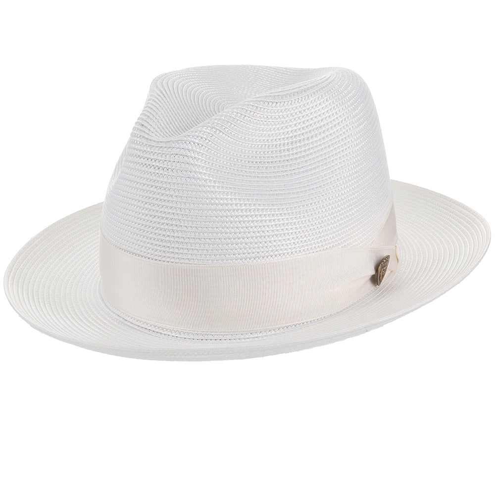 Classic Blue Straw Fedora Hat