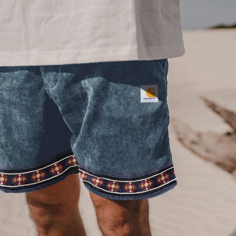 Corduroy Surf Shorts Unisex Street Retro Skateboard Shorts