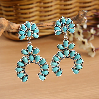 Western Exaggerated Turquoise Earrings