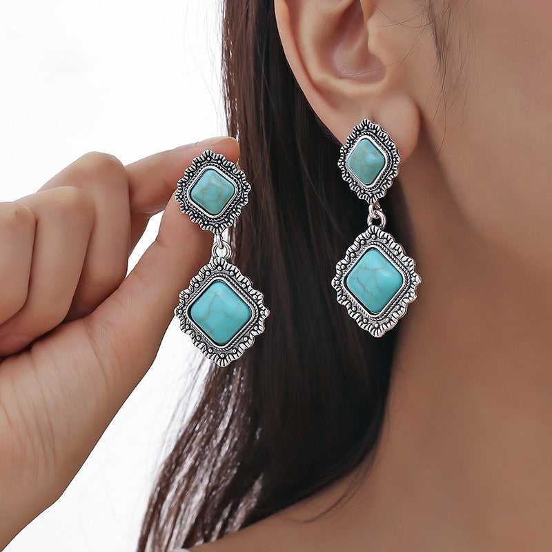 Ethnic Turquoise Earrings