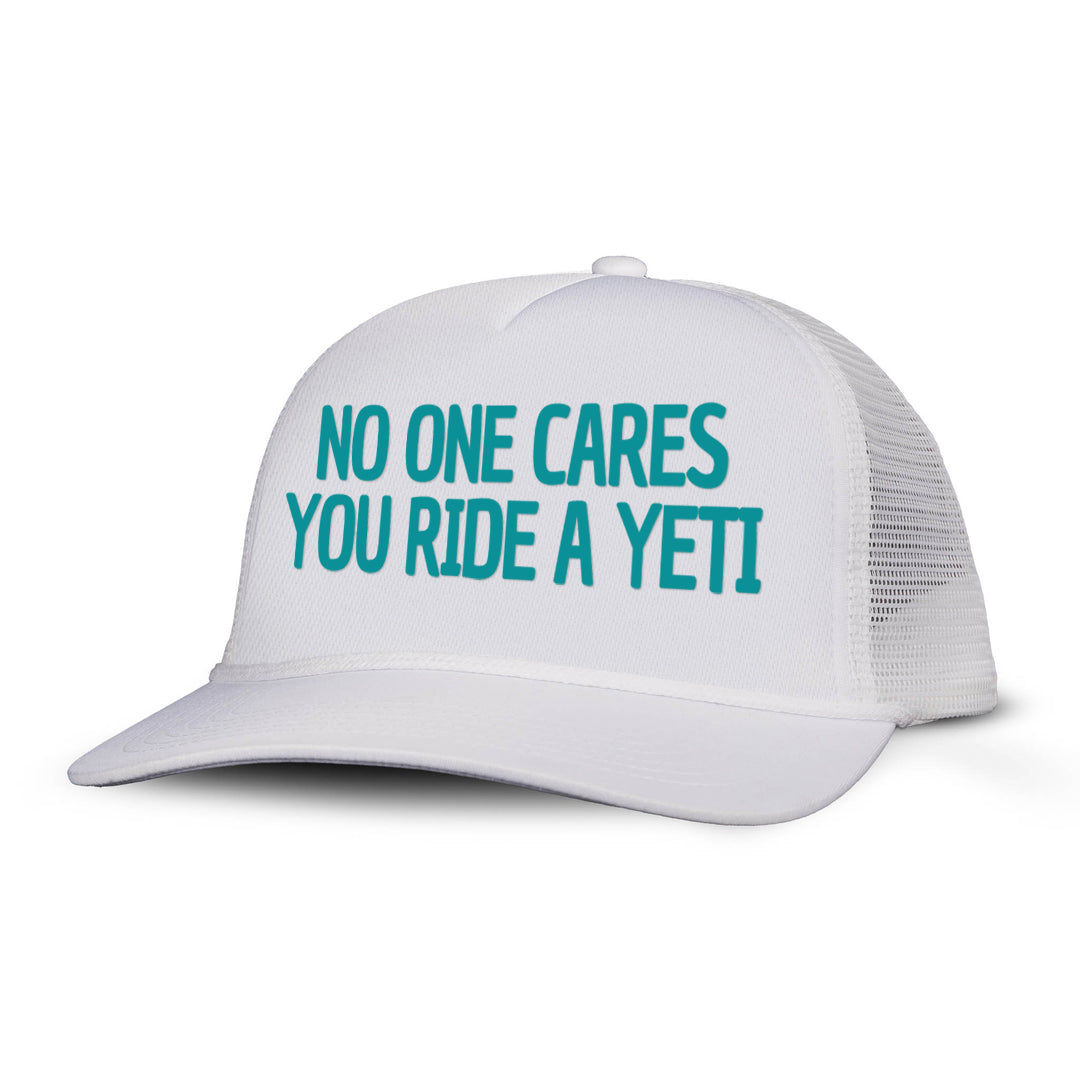 NO ONE CARES YOU RIDE A YETI Letter Printed Trucker Hat