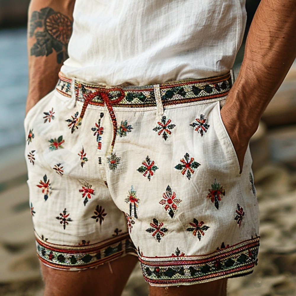 Vintage Washed Linen Shorts