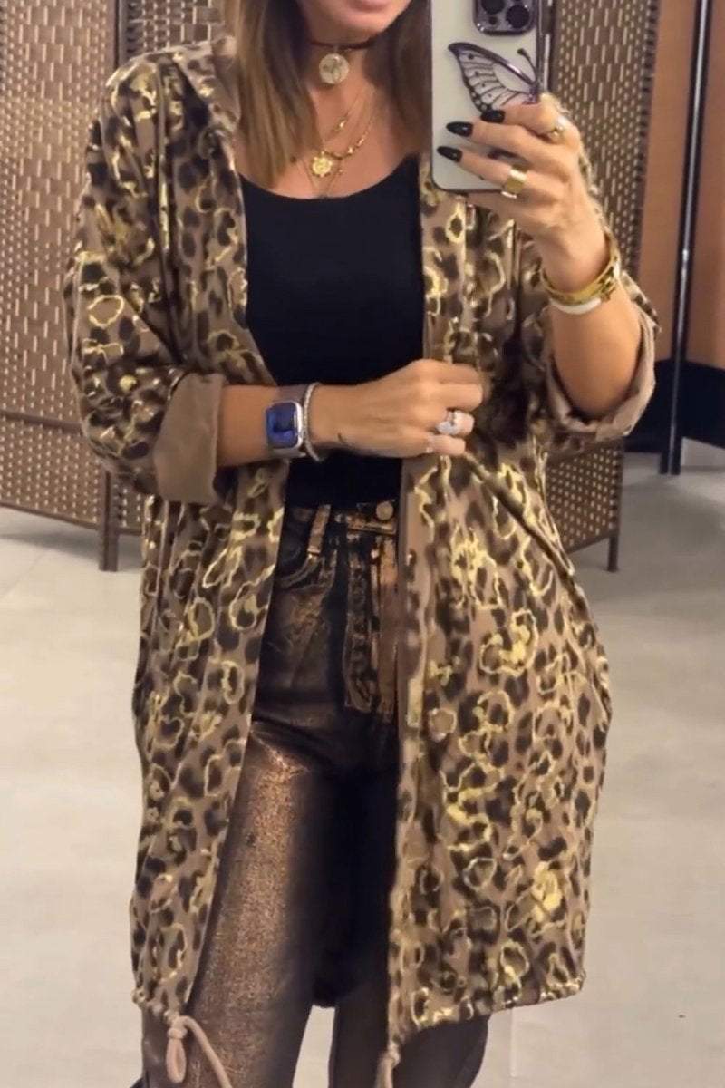 Women's Casual Leopard Print Cardigan