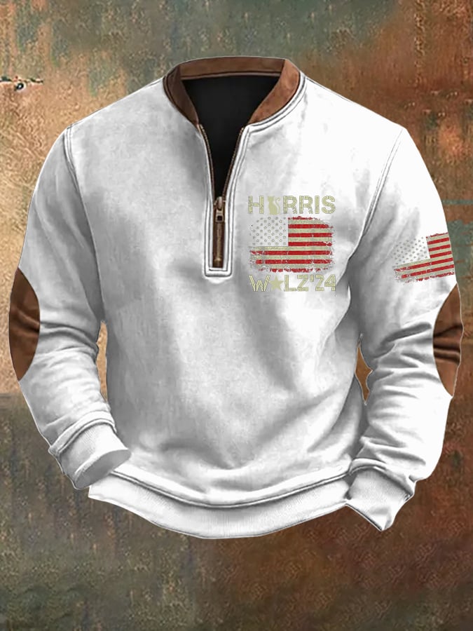 Men's Vintage Flag Print Sweatshirt