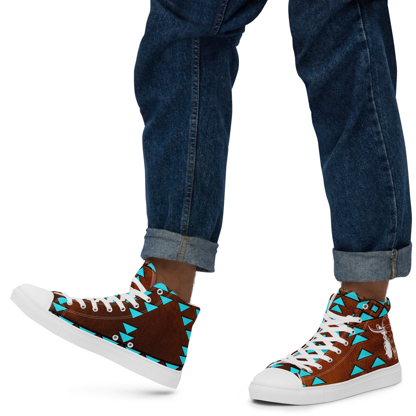 Mullet Cowboy Aztec Men__ High Top Canvas Shoes