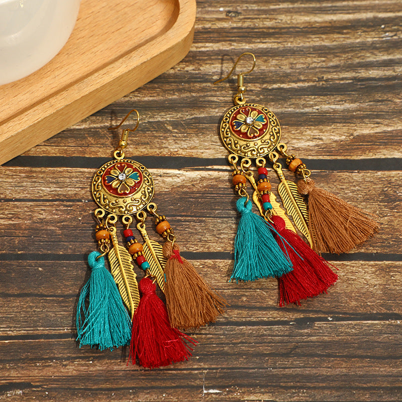 Women's Ethnic Style Tassel Drop Earrings