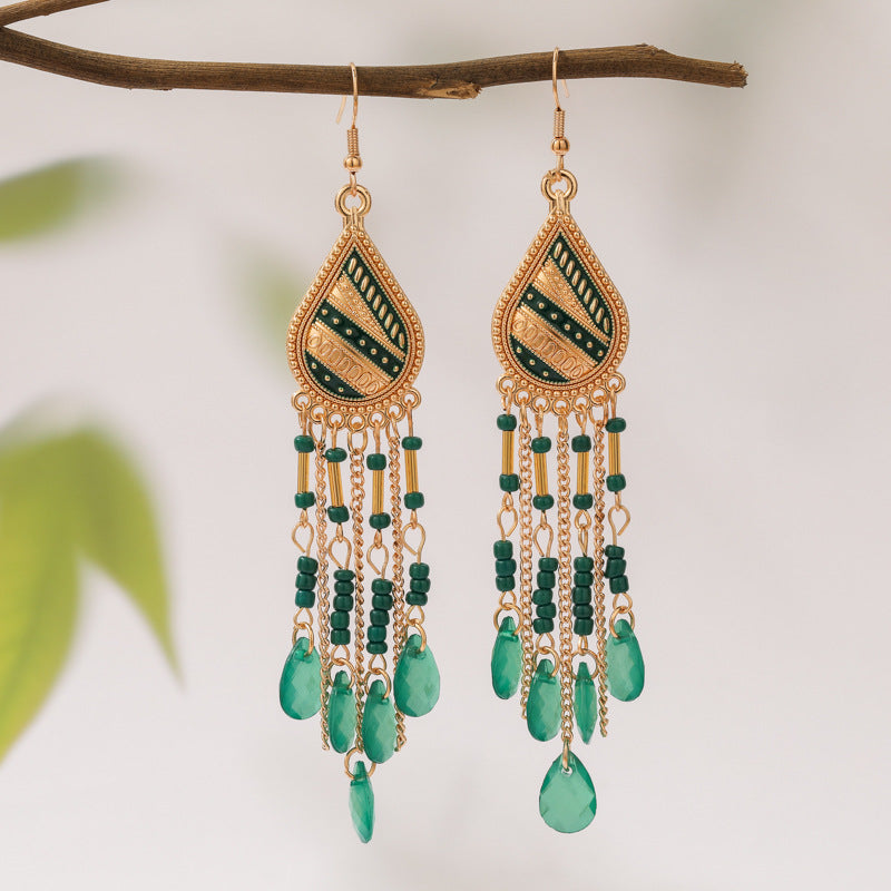 Bohemian Holiday Beaded Earrings