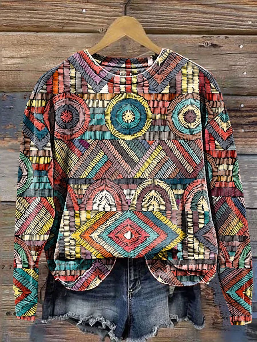 Aztec Pattern Art Print Casual Sweatshirt