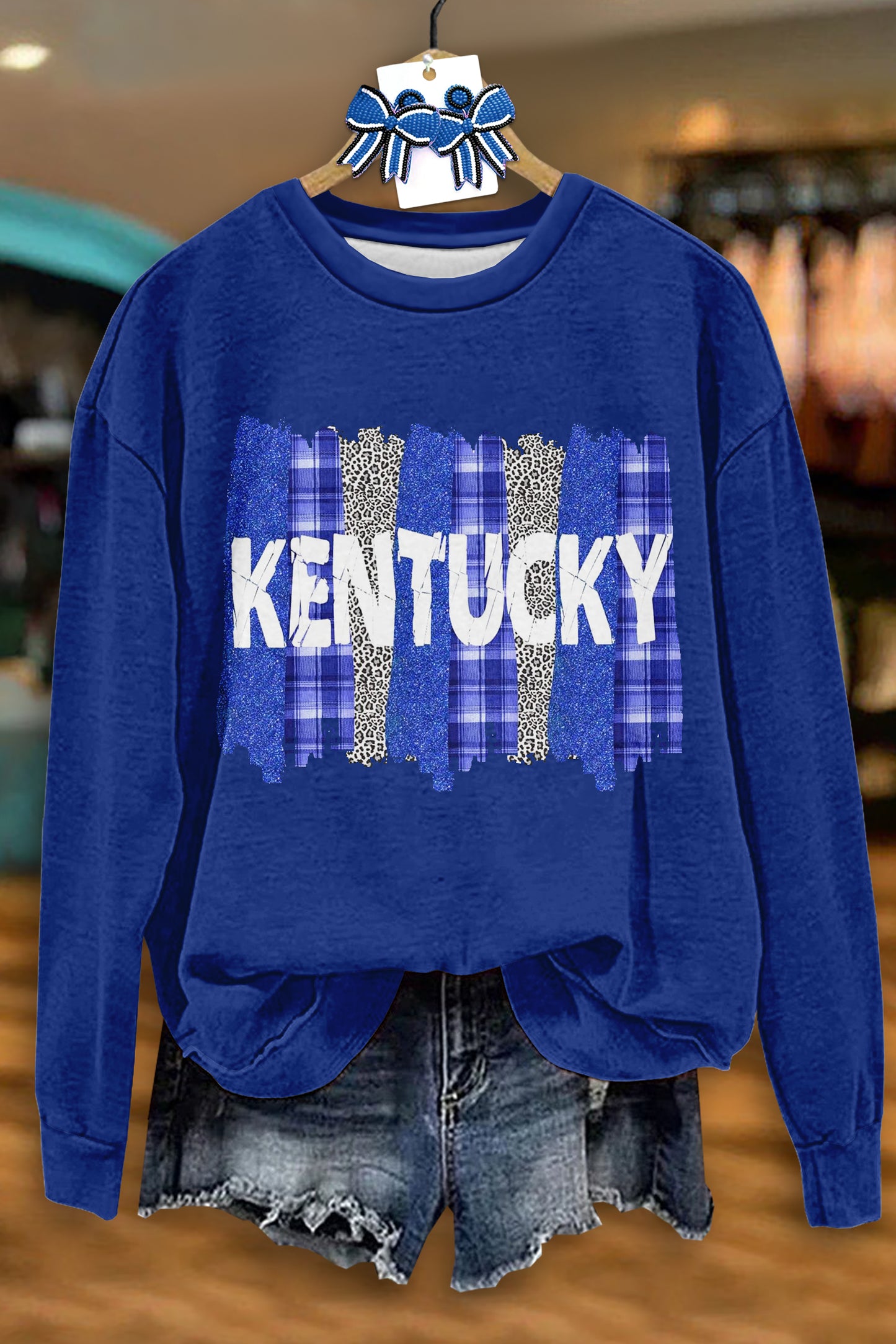 Vintage Kentucky Wildcats Print Sweatshirt