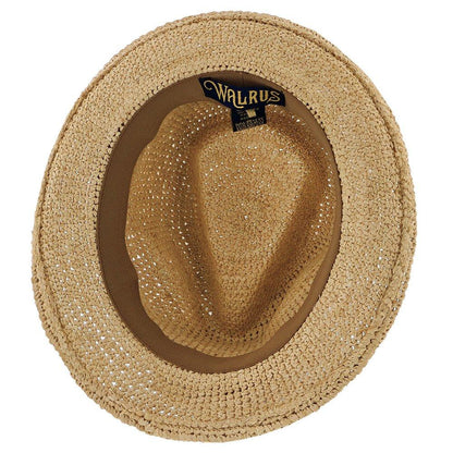 Walrus Hats Crocheted Raffia Straw Fedora Hat