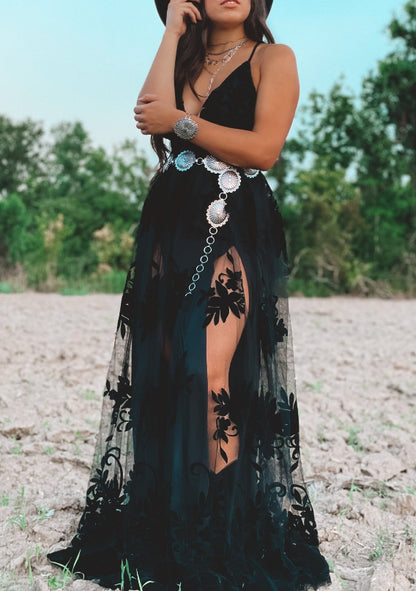 Women's Lace Slip Maxi Dress