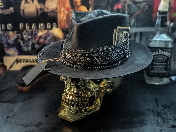 "HARVESTER OF SORROW" HANDMADE SKULL HAT