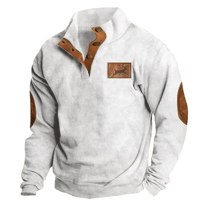 Men's Colorblock Elk Casual Sweatshirt