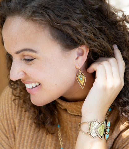 Turquoise Shield Cuff Bracelet