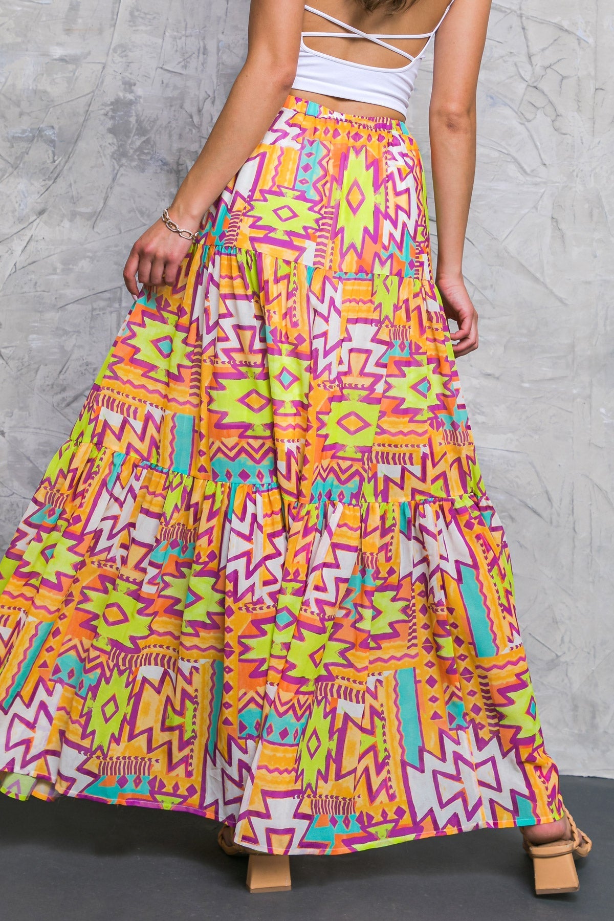 Aztec Will Not Be Forgotten Woven Maxi Skirt