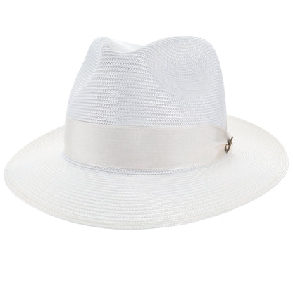 Classic Blue Straw Fedora Hat