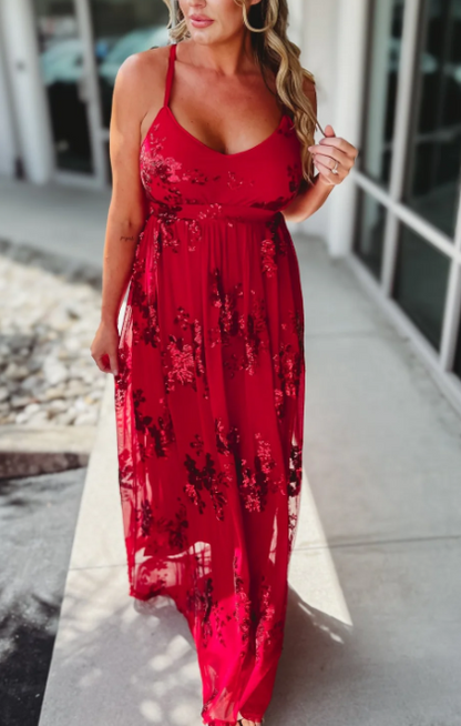 Beautiful Beach Wedding Guest Sequin Maxi Dress