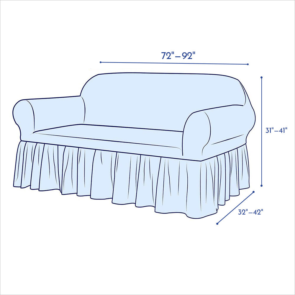 Kourtney Skirt Style Stretch Sofa Slipcover