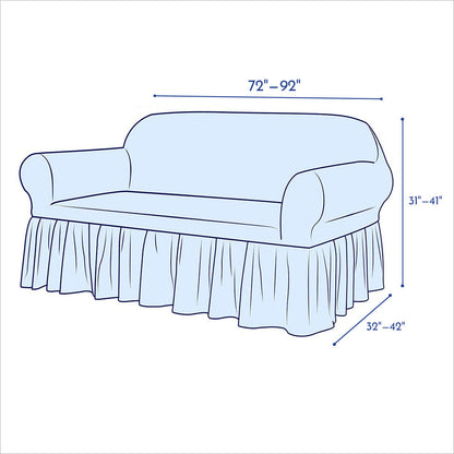 Kourtney Skirt Style Stretch Sofa Slipcover