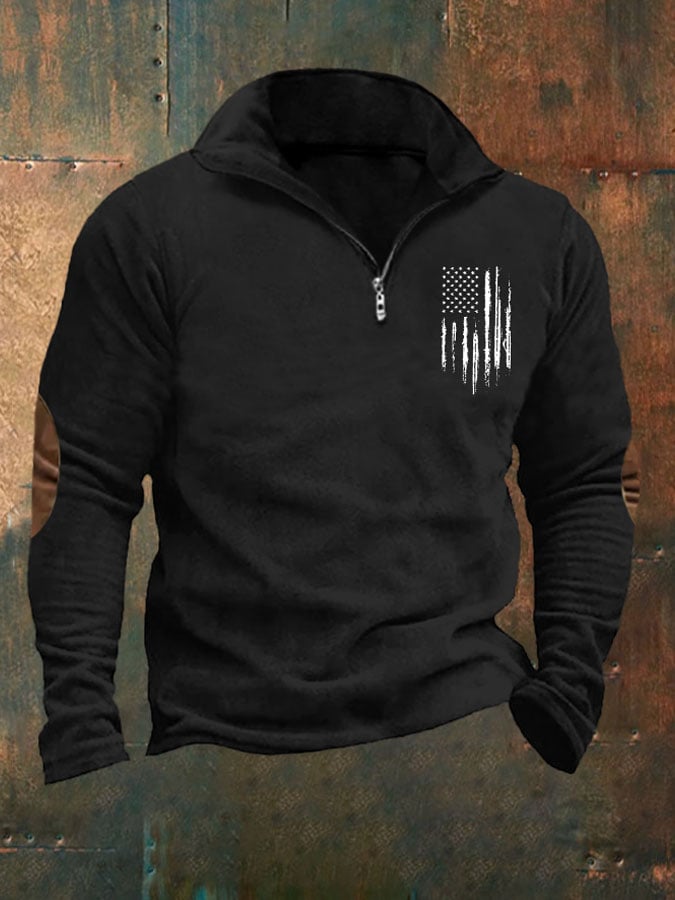 Men's Aintage Flag Print Sweatshirt