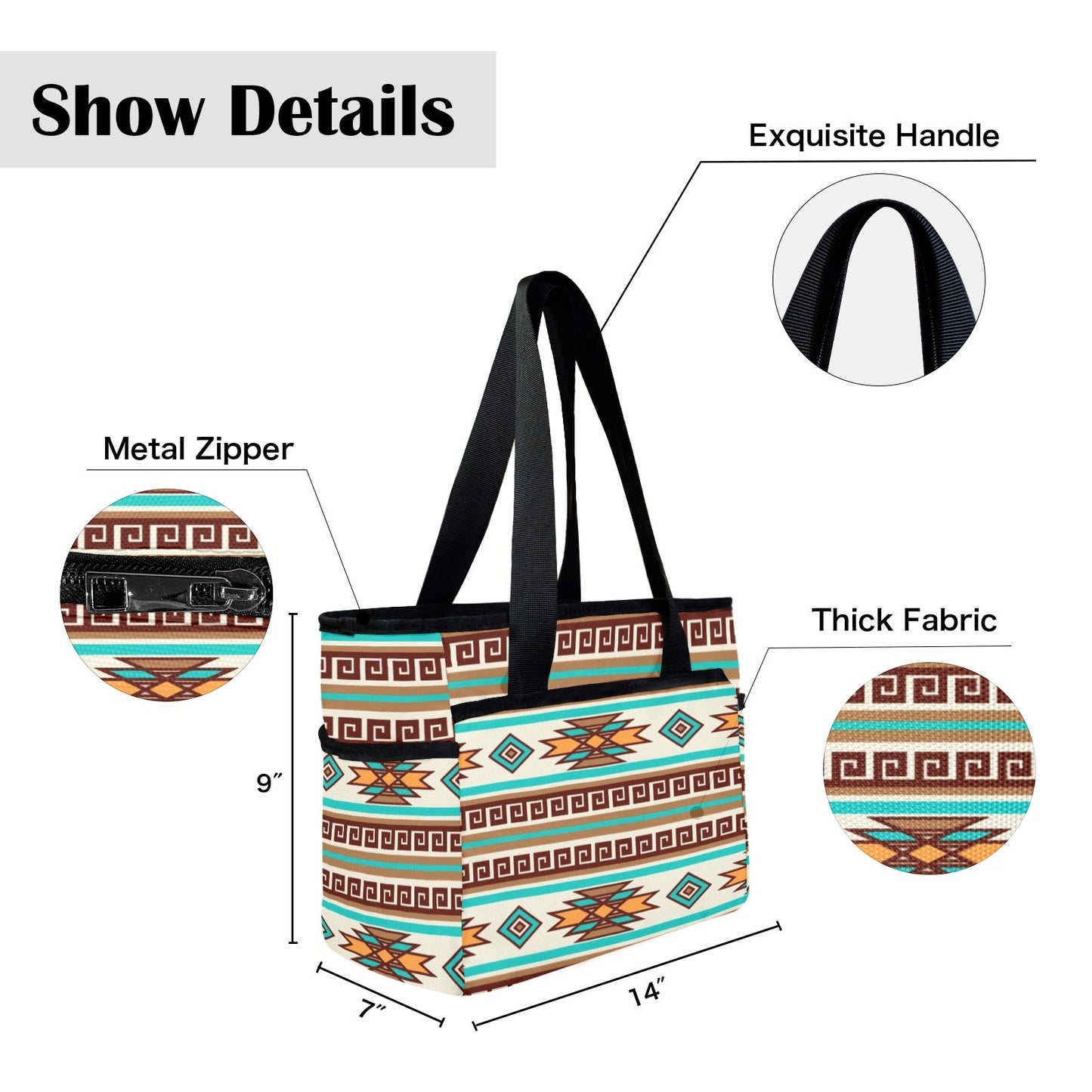 Southwestern Aztec Beach Tote Bag