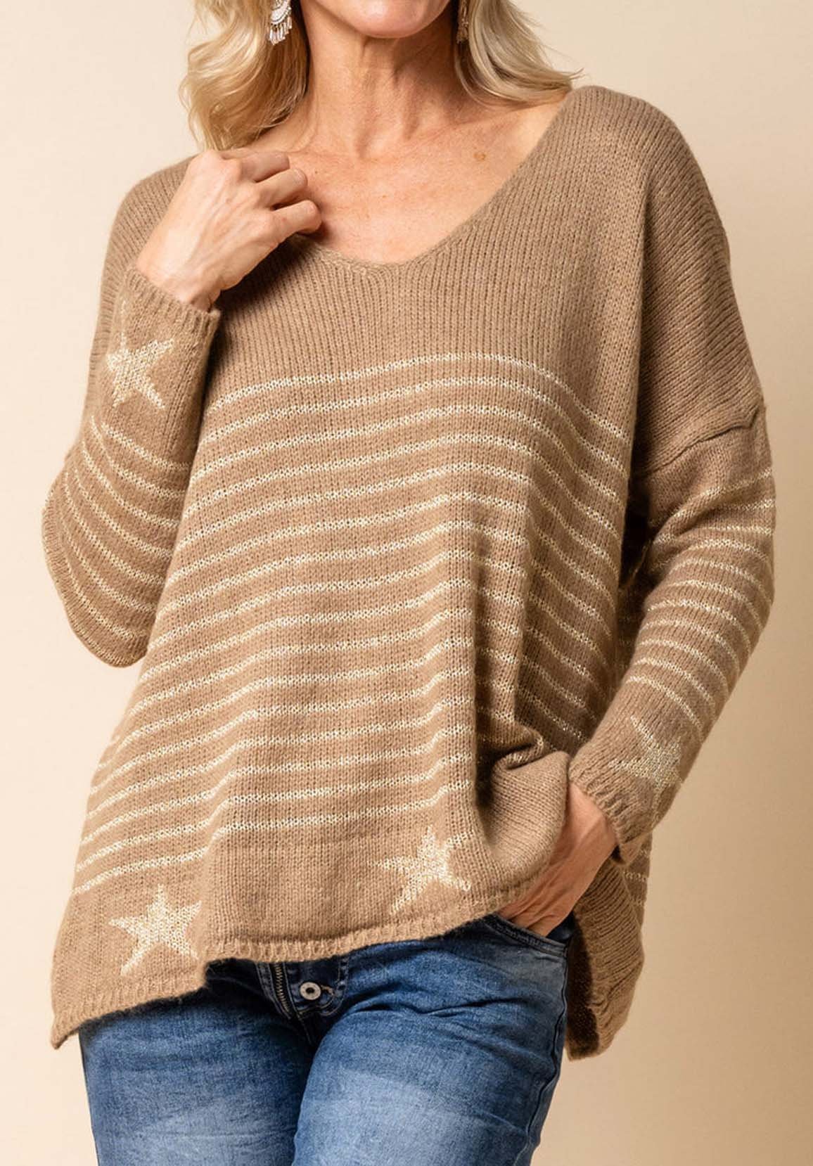 Women's Casual Striped Pullover Sweater