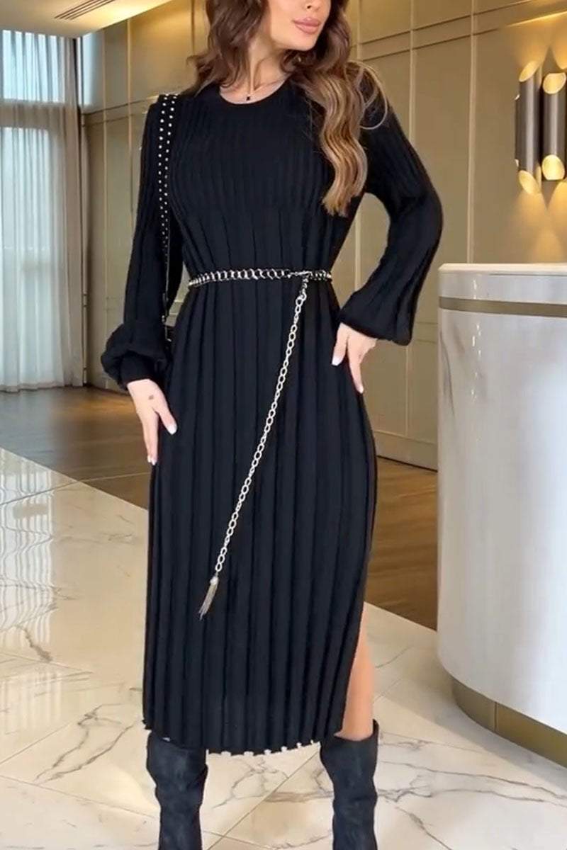 Women's Casual Solid Color Knit Dress