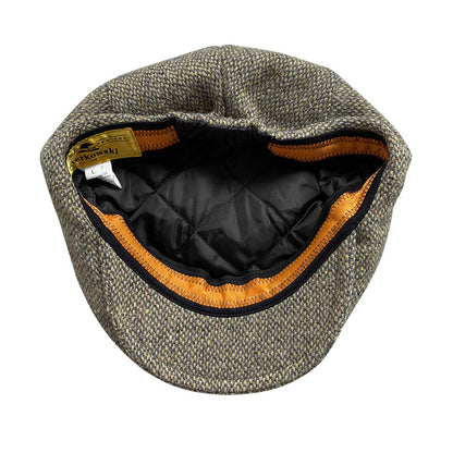 THE PEAKED Marl Flat Hat ParticlesB-Harris Tweed