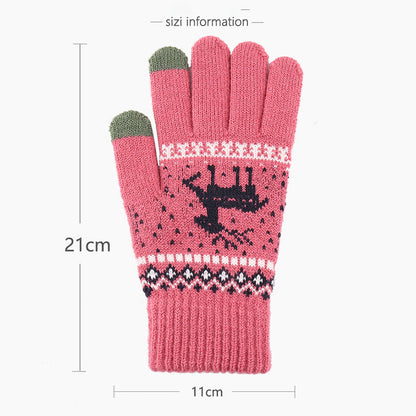 Christmas Deer Warm Thick Gloves