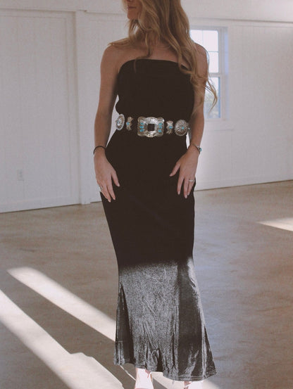 Black Velvet Maxi Dress