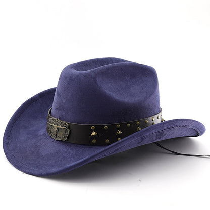 Men's Vintage Western Cowboy Hat Knight Woolen British Felt Hat