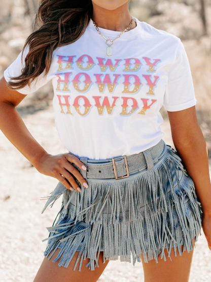 "Howdy" Graphic T-Shirt (White)