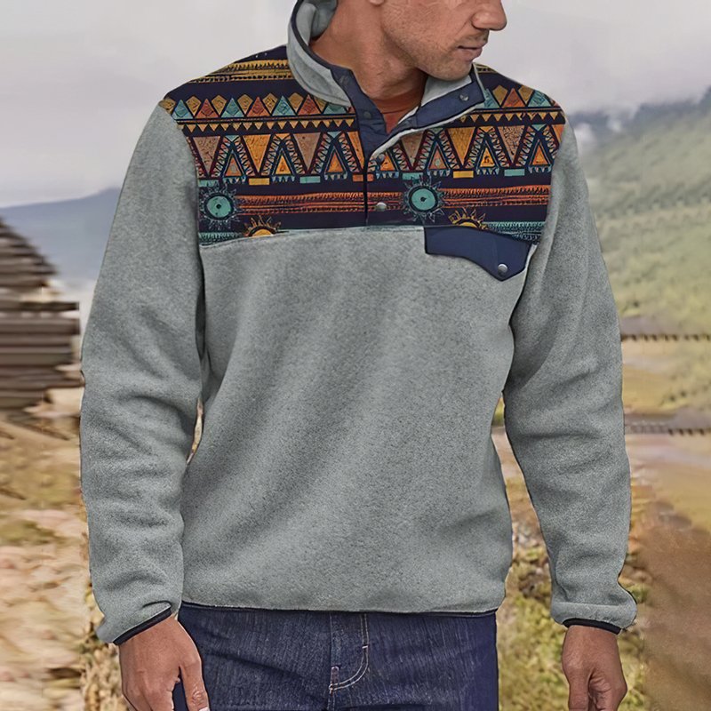 Men Leisure Western Style Sweatshirt