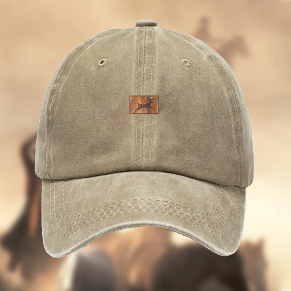 Men's Vintage Elk Hunting Cotton Washed Baseball Cap