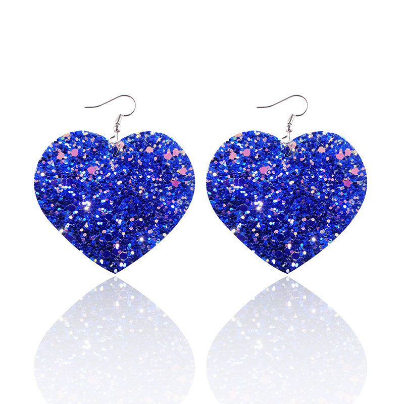 Valentine's Day Sequin Heart Pattern Earrings